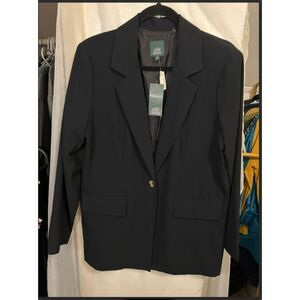 289 Wild Fable Black Blazer • Oversized Single-Button Coat • Chic Layering Piece